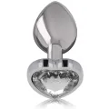 Analplug Metall Aluminium Weiss Herz Grösse L von Intense Anal Toys