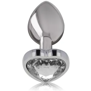 Analplug Metall Aluminium Weiss Herz Grösse L von Intense Anal Toys