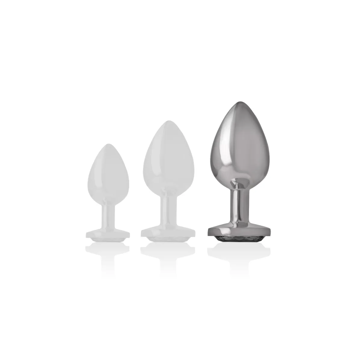 Analplug Metall Aluminium Weiss Herz Grösse L von Intense Anal Toys | Fesselliebe.de