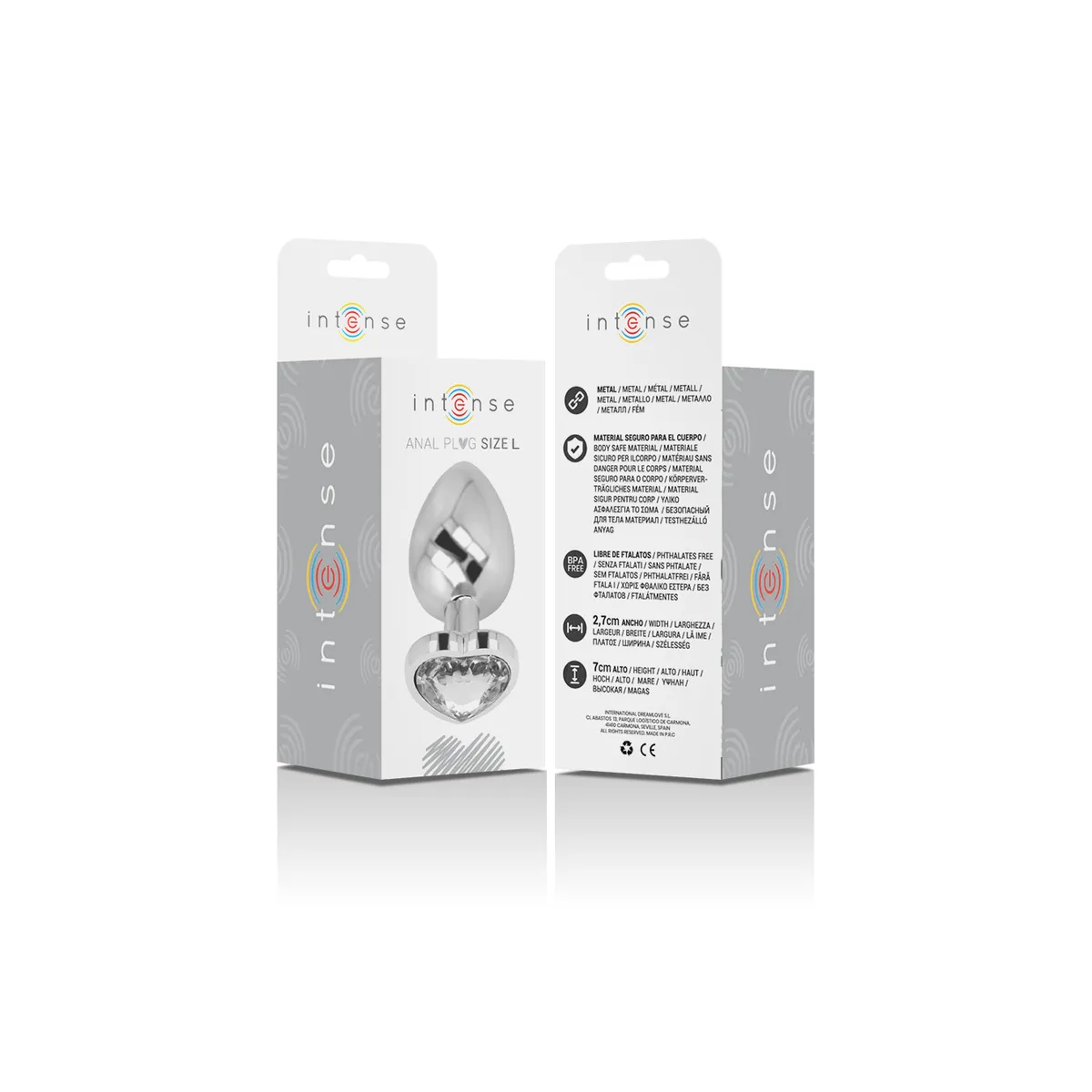 Analplug Metall Aluminium Weiss Herz Grösse L von Intense Anal Toys | Fesselliebe.de