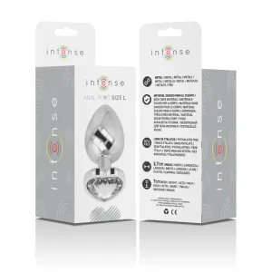 Analplug Metall Aluminium Weiss Herz Grösse L von Intense Anal Toys