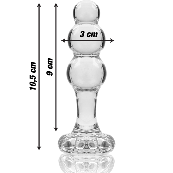 Modell 1 Stecker Borosilikatglas Transparent 10,5 cm -O- 3 cm von Nebula Series By Ibiza | Fesselliebe.de