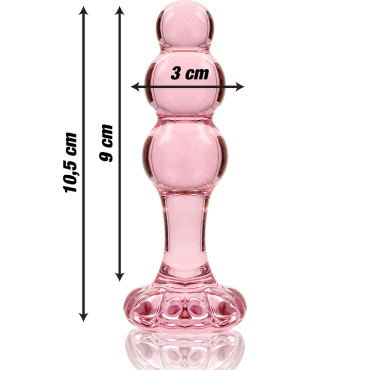 Modell 1 Analplug Borosilikatglas Rosa 10,5 cm -O- 3 cm von Nebula Series By Ibiza | Fesselliebe.de