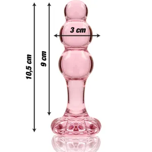Modell 1 Analplug Borosilikatglas Rosa 10,5 cm -O- 3 cm von Nebula Series By Ibiza