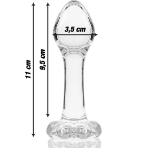 Modell 2 Analplug Borosilikatglas Klar 11 cm -O- 3,5 cm von Nebula Series By Ibiza