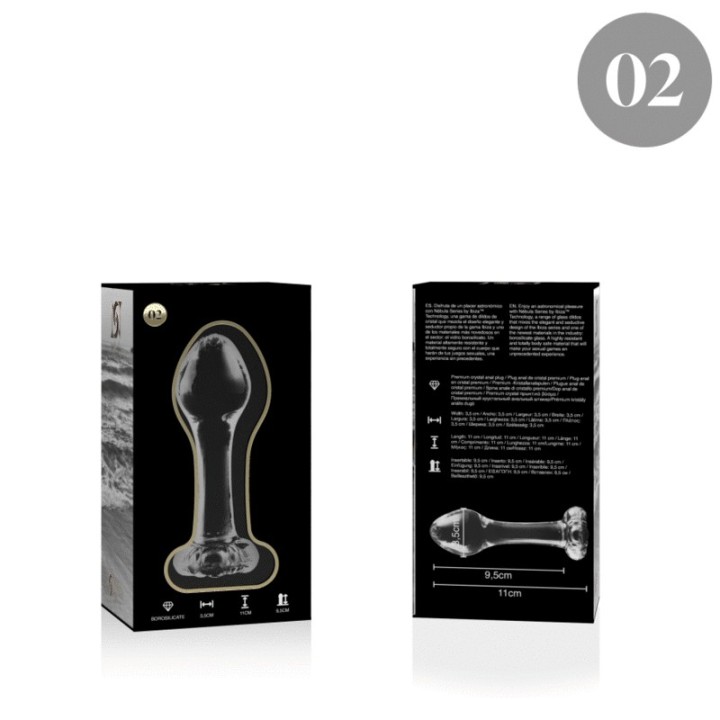 Modell 2 Analplug Borosilikatglas Klar 11 cm -O- 3,5 cm von Nebula Series By Ibiza | Fesselliebe.de