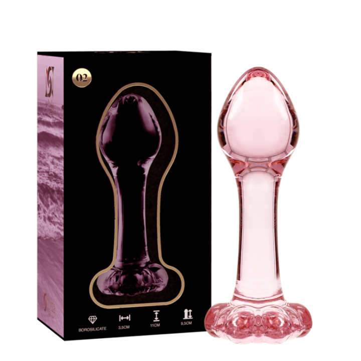 Modell 2 Analplug Borosilikatglas Rosa 11 cm -O- 3,5 cm von Nebula Series By Ibiza | Fesselliebe.de