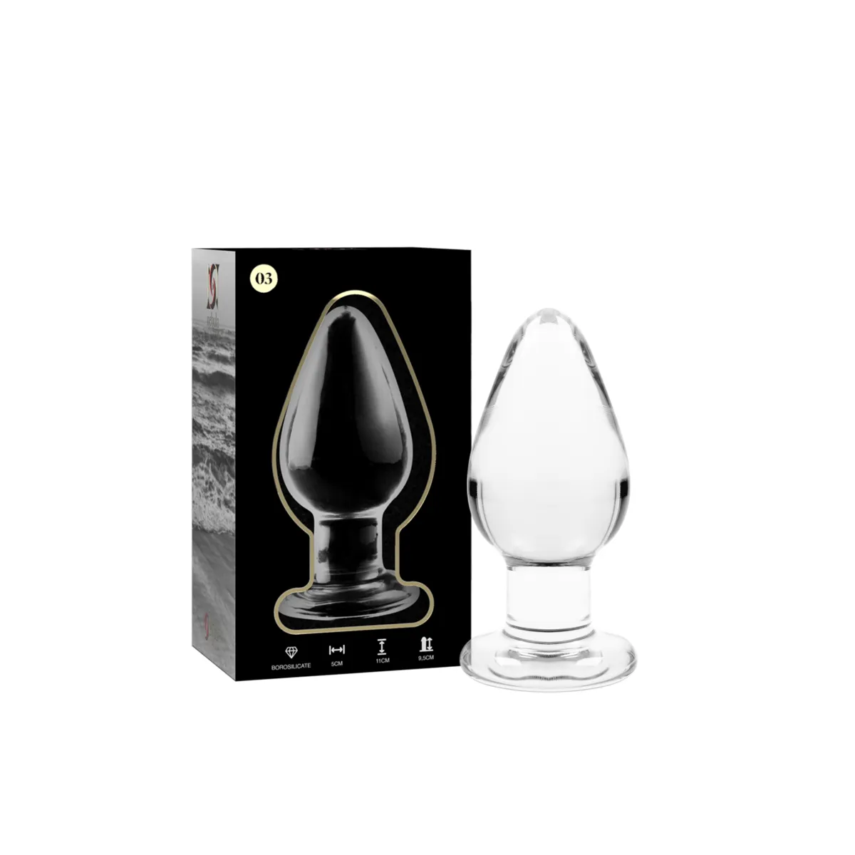 Modell 3 Analplug Borosilikatglas Transparent 11 cm -O- 5 cm von Nebula Series By Ibiza | Fesselliebe.de