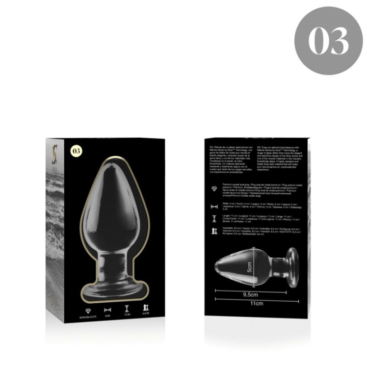 Modell 3 Analplug Borosilikatglas Transparent 11 cm -O- 5 cm von Nebula Series By Ibiza | Fesselliebe.de