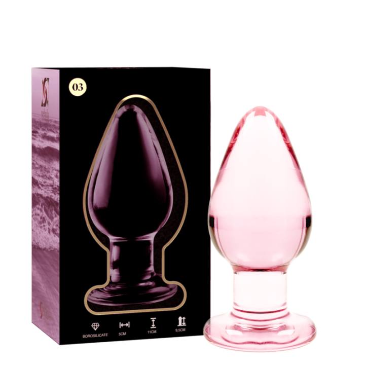 Modell 3 Analplug Borosilikatglas Rosa 11 cm -O- 5 cm von Nebula Series By Ibiza | Fesselliebe.de