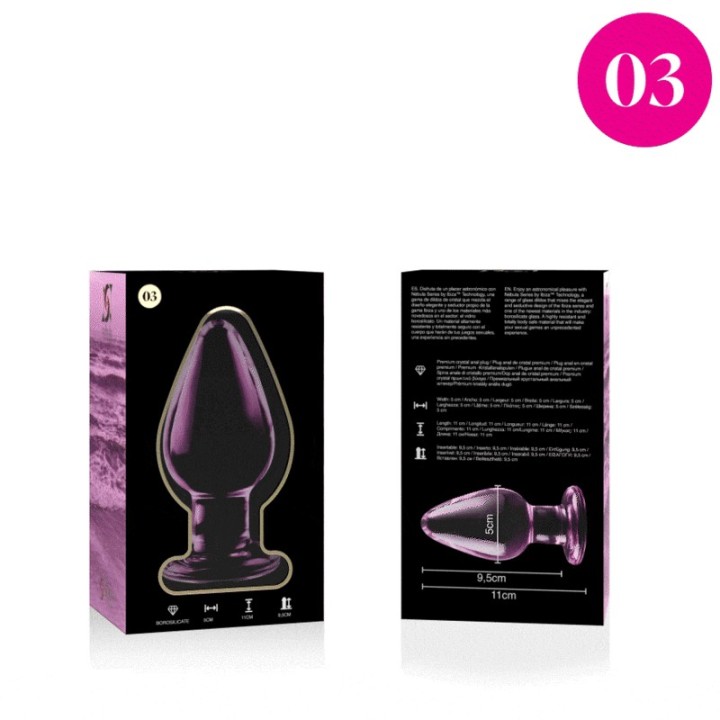 Modell 3 Analplug Borosilikatglas Rosa 11 cm -O- 5 cm von Nebula Series By Ibiza | Fesselliebe.de
