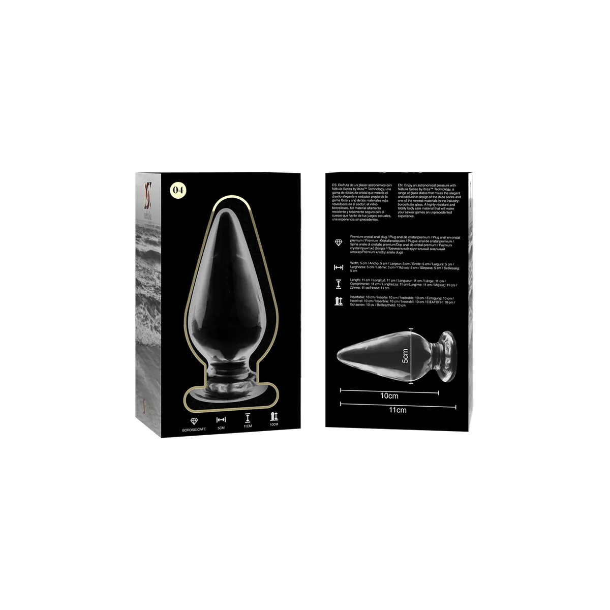 Modell 4 Analplug Borosilikatglas Klar 11 cm -O- 5 cm von Nebula Series By Ibiza | Fesselliebe.de