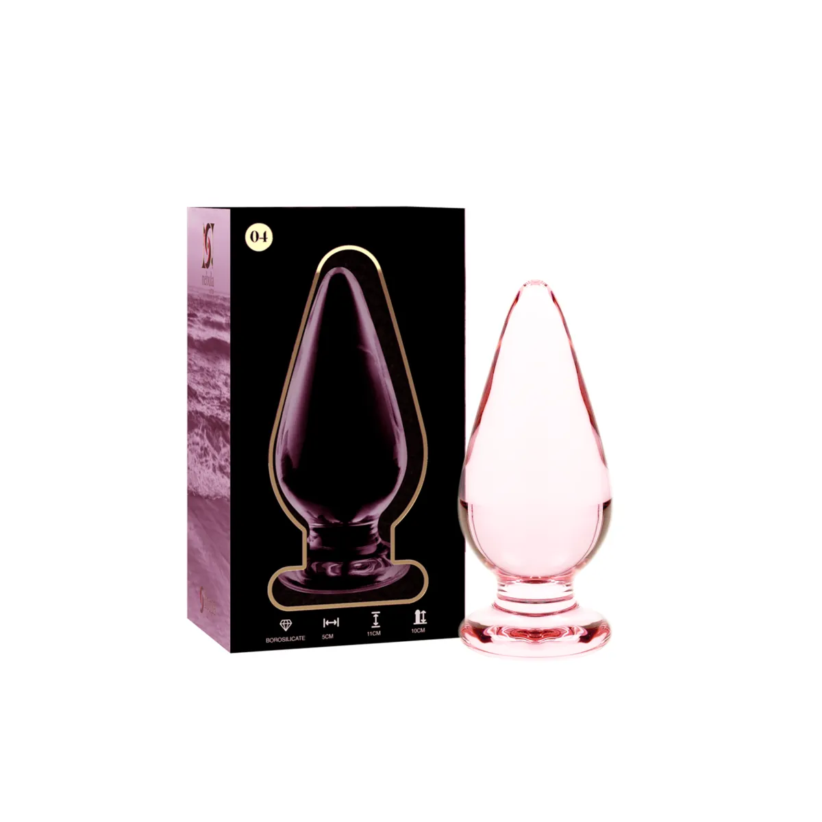 Modell 4 Analplug Borosilikatglas Rosa 11 cm -O- 5 cm von Nebula Series By Ibiza | Fesselliebe.de