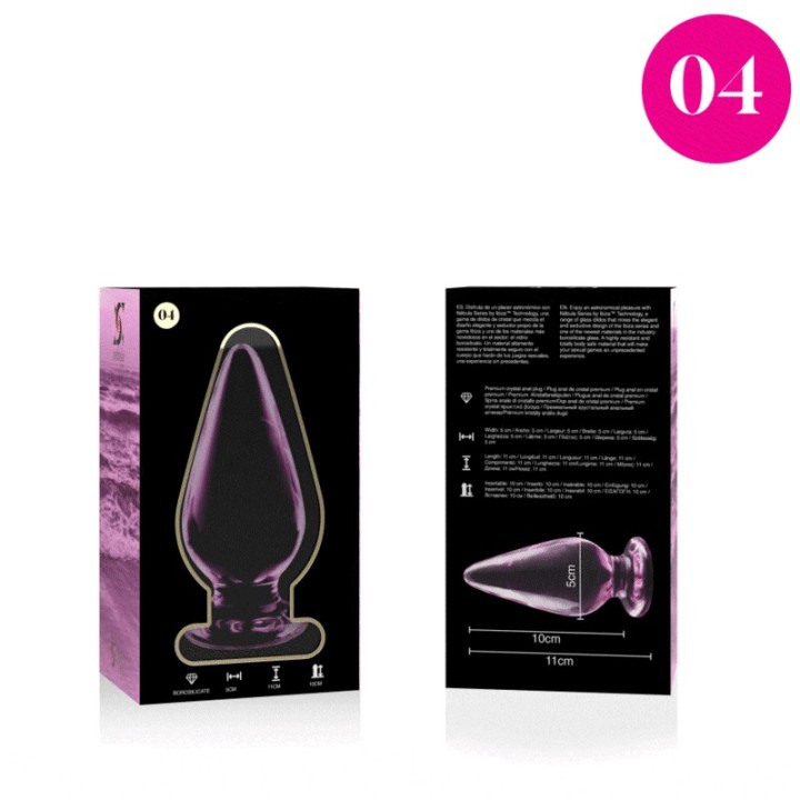 Modell 4 Analplug Borosilikatglas Rosa 11 cm -O- 5 cm von Nebula Series By Ibiza | Fesselliebe.de