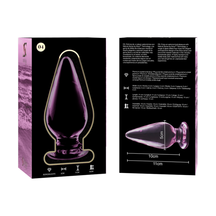 Modell 4 Analplug Borosilikatglas Rosa 11 cm -O- 5 cm von Nebula Series By Ibiza | Fesselliebe.de