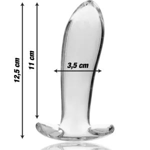 Modell 5 Analplug Borosilikatglas Klar 12,5 cm -O- 3,5 cm von Nebula Series By Ibiza