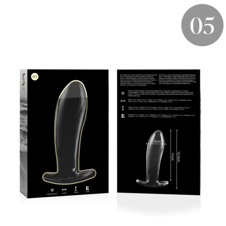 Modell 5 Analplug Borosilikatglas Klar 12,5 cm -O- 3,5 cm von Nebula Series By Ibiza | Fesselliebe.de