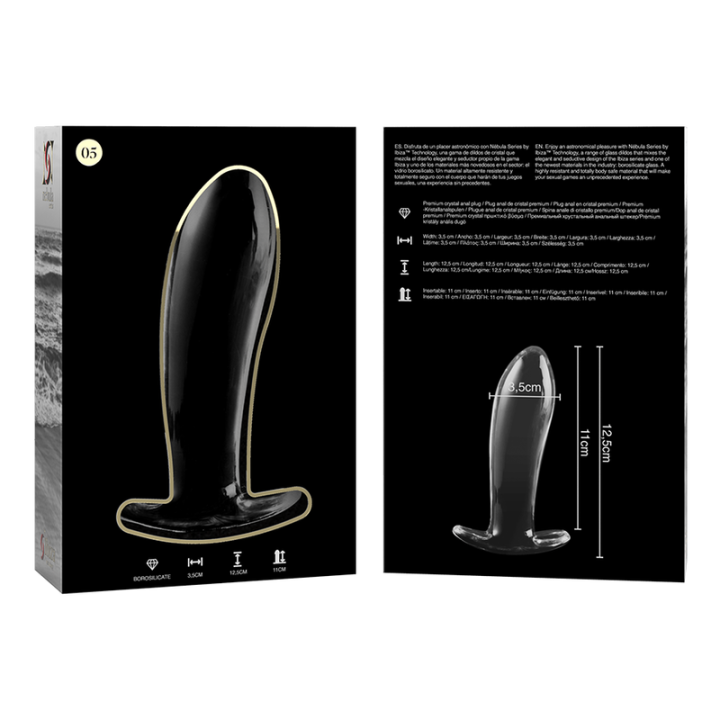 Modell 5 Analplug Borosilikatglas Klar 12,5 cm -O- 3,5 cm von Nebula Series By Ibiza | Fesselliebe.de