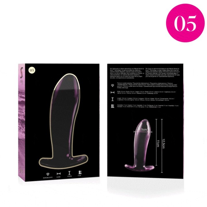 Modell 5 Analplug Borosilikatglas Rosa 12,5 cm -O- 3,5 cm von Nebula Series By Ibiza | Fesselliebe.de