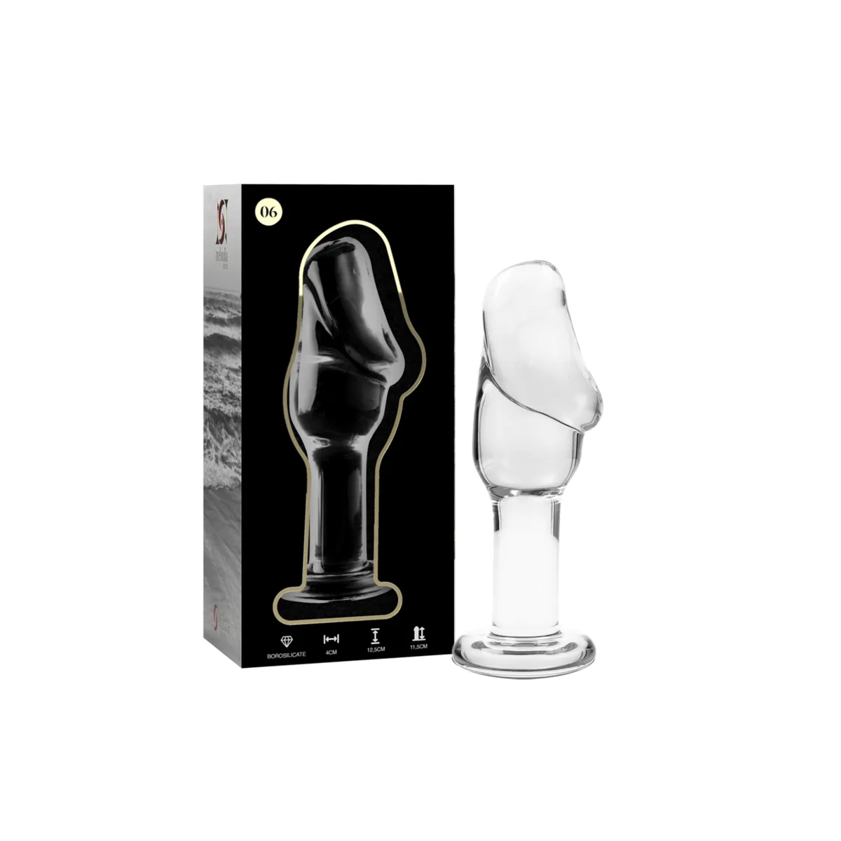 Modell 6 Analplug Borosilikatglas Klar 12,5 cm -O- 4 cm von Nebula Series By Ibiza | Fesselliebe.de