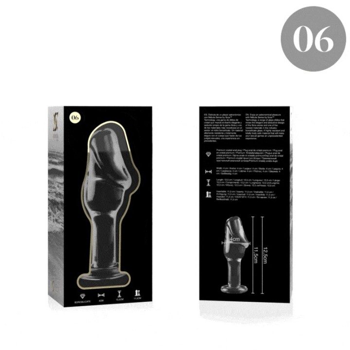 Modell 6 Analplug Borosilikatglas Klar 12,5 cm -O- 4 cm von Nebula Series By Ibiza | Fesselliebe.de