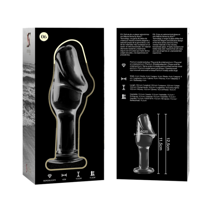 Modell 6 Analplug Borosilikatglas Klar 12,5 cm -O- 4 cm von Nebula Series By Ibiza | Fesselliebe.de