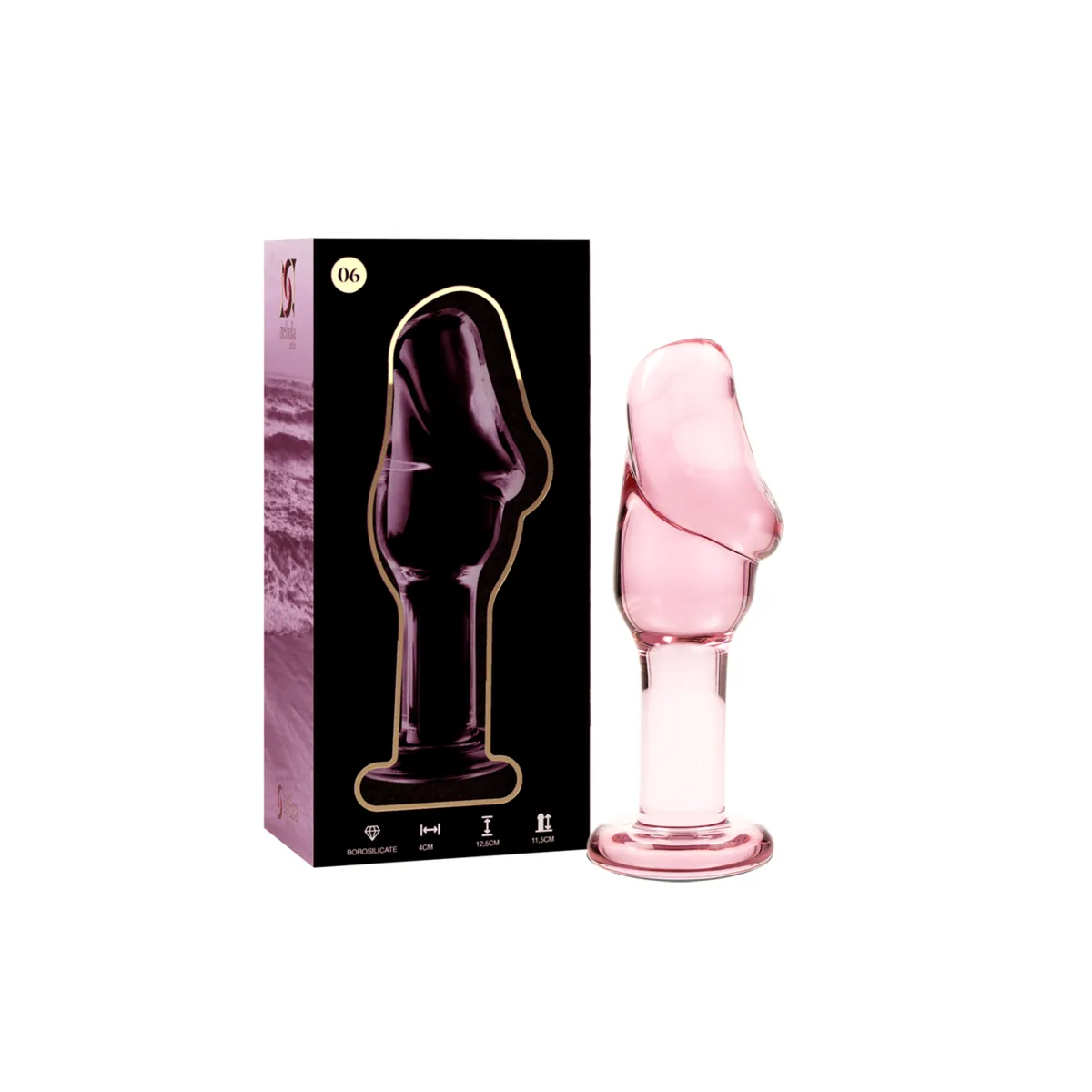 Modell 6 Analplug Borosilikatglas Rosa 12,5 cm -O- 4 cm von Nebula Series By Ibiza | Fesselliebe.de
