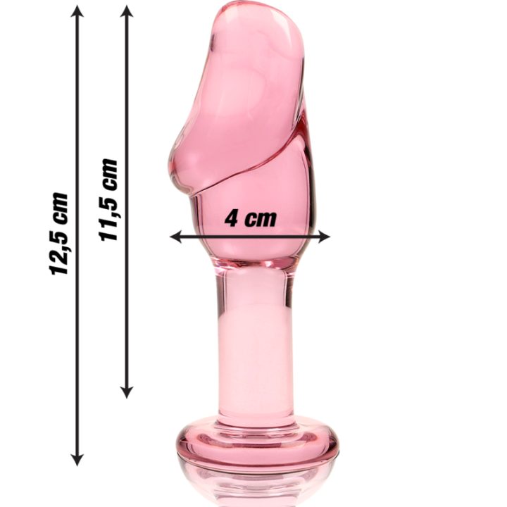 Modell 6 Analplug Borosilikatglas Rosa 12,5 cm -O- 4 cm von Nebula Series By Ibiza | Fesselliebe.de