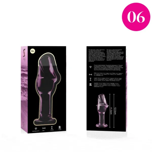 Modell 6 Analplug Borosilikatglas Rosa 12,5 cm -O- 4 cm von Nebula Series By Ibiza | Fesselliebe.de