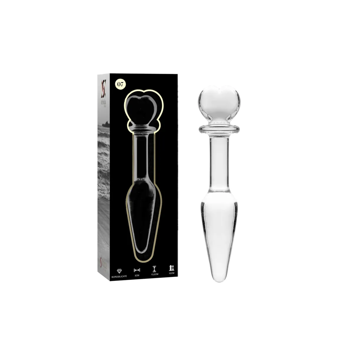 Modell 7 Analplug Borosilikatglas Klar 13,5 cm -O- 3 cm von Nebula Series By Ibiza | Fesselliebe.de