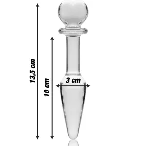 Modell 7 Analplug Borosilikatglas Klar 13,5 cm -O- 3 cm von Nebula Series By Ibiza