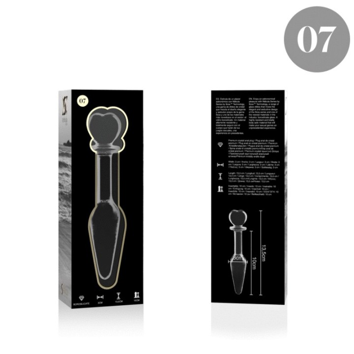 Modell 7 Analplug Borosilikatglas Klar 13,5 cm -O- 3 cm von Nebula Series By Ibiza | Fesselliebe.de