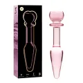 Modell 7 Analplug Borosilikatglas Rosa 13,5 cm -O- 3 cm von Nebula Series By Ibiza
