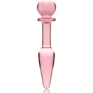 Modell 7 Analplug Borosilikatglas Rosa 13,5 cm -O- 3 cm von Nebula Series By Ibiza