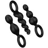 Analplugs Set 3 St Schwarz von Satisfyer Plugs | Fesselliebe.de