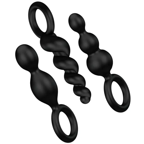 Analplugs Set 3 St Schwarz von Satisfyer Plugs | Fesselliebe.de