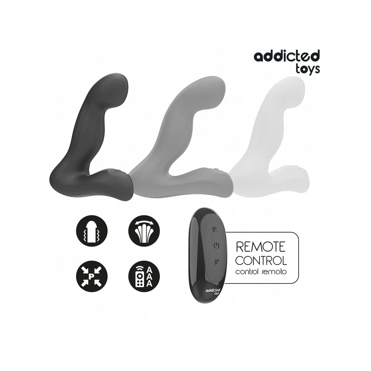 Oszillierender Prostatamassagegerät mit Pulsationsmodus-Fernbedienung von Addicted Toys | Fesselliebe.de