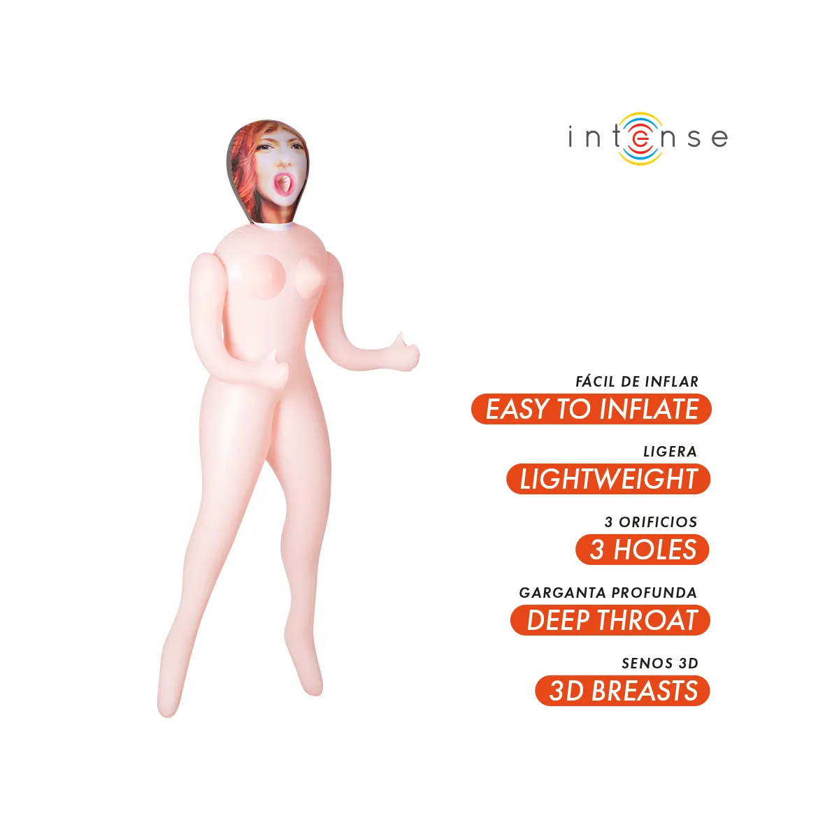 Aufblasbare Puppe Scarlett mit Drei Öffnungen von Intense Dolls | Fesselliebe.de