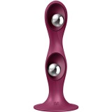 Double Ball-R Silikondildo Granat von Satisfyer Plugs | Fesselliebe.de