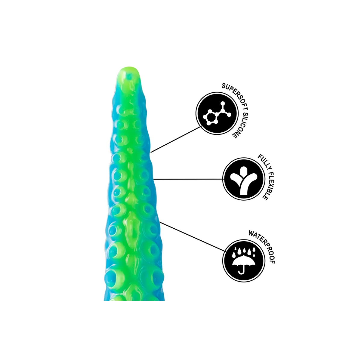 Scylla Fluoreszierender Dünner Tentakel-Dildo, Kleine Grösse von Epic | Fesselliebe.de