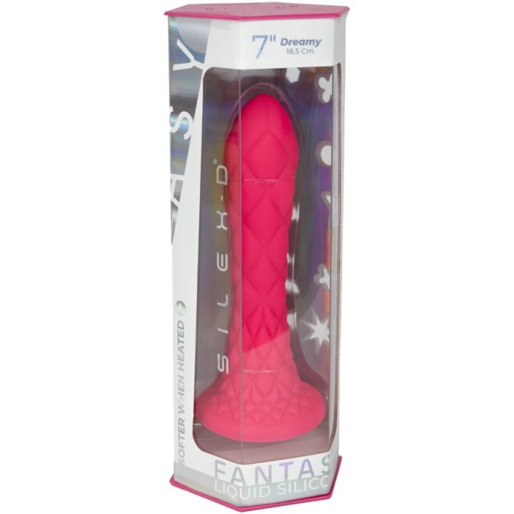 Dreamy Dildo Fantasy Flüssigsilikon Thermoreaktiv Fuchsia 18,5 cm von Silexd | Fesselliebe.de