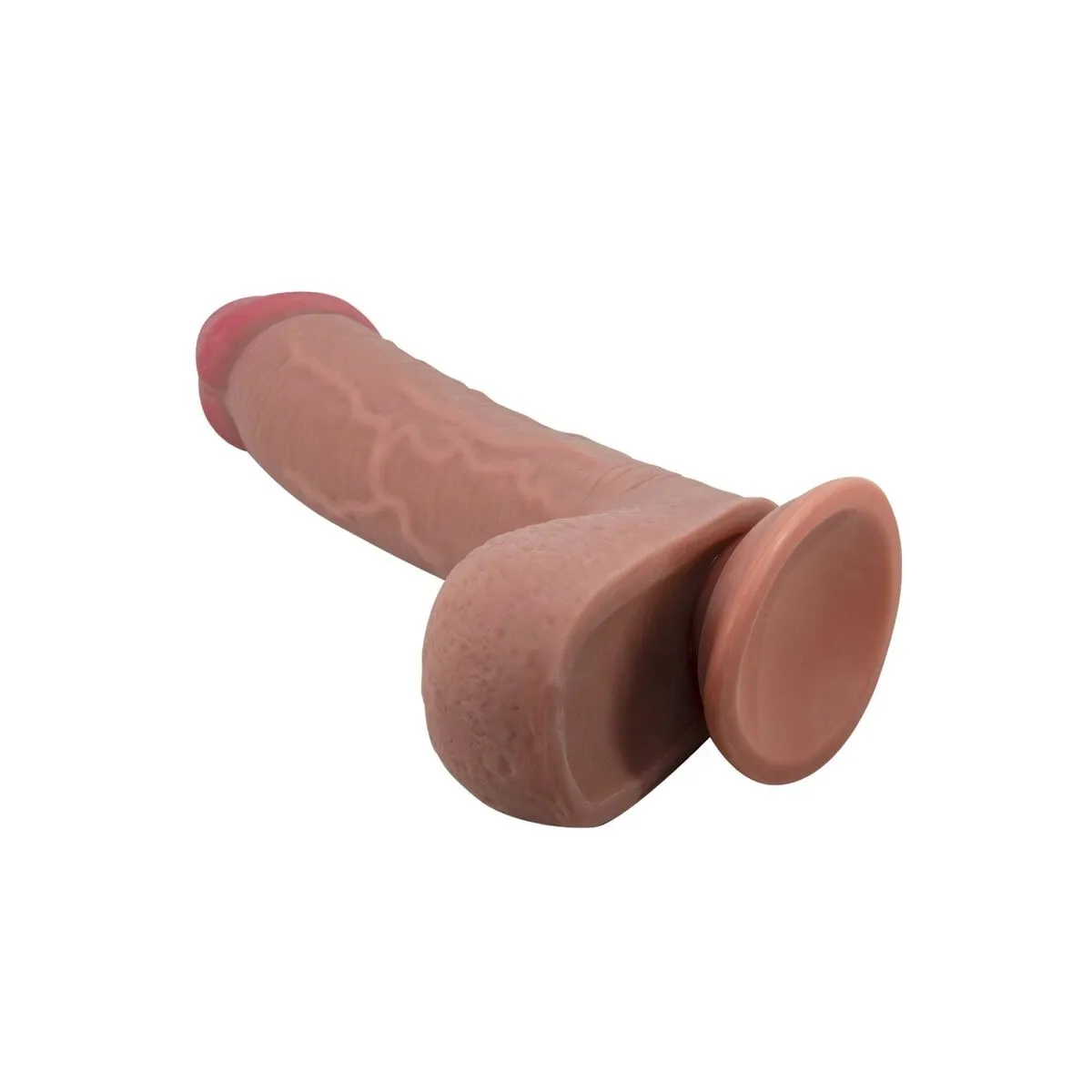 Realistischer Dildo der Sliding Skin-Serie mit Sliding Skin-Saugnapf Braun 23,4 cm von Pretty Love High Grade | Fesselliebe.de
