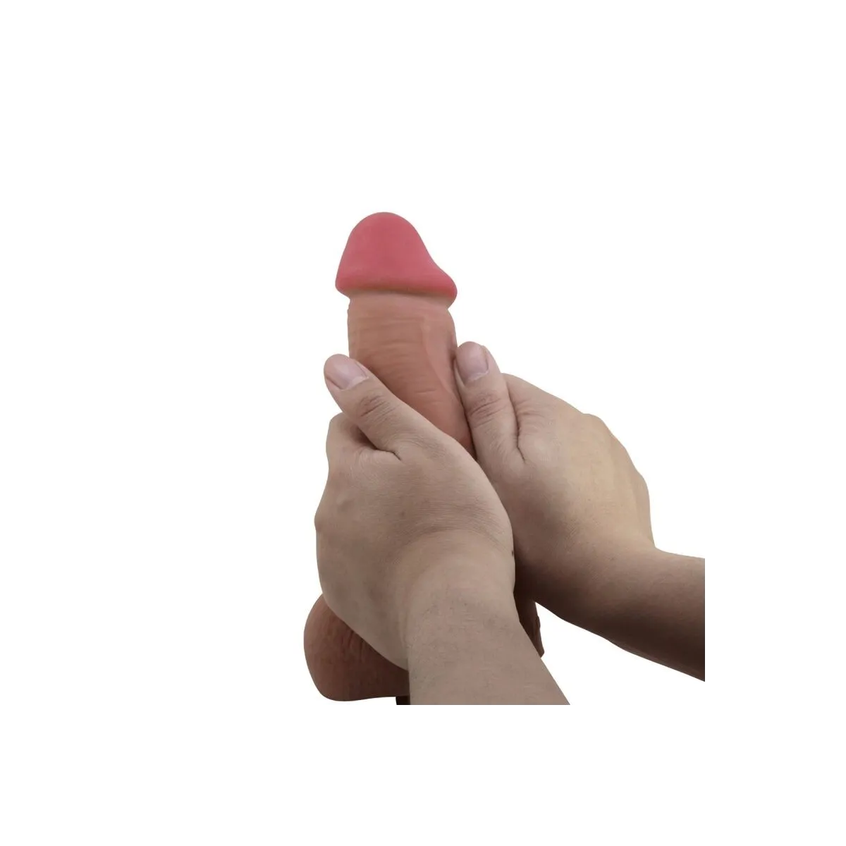 Realistischer Dildo der Sliding Skin-Serie mit Sliding Skin-Saugnapf Braun 23,4 cm von Pretty Love High Grade | Fesselliebe.de