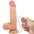 Sliding Skin Series Realistischer Dildo mit Sliding Skin mit Fernbedienung Saugnapfleisch 21,8 cm von Pretty Love High Grade
