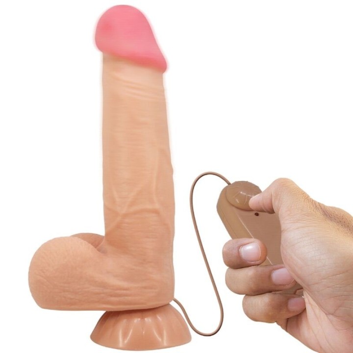 Sliding Skin Series Realistischer Dildo mit Sliding Skin mit Fernbedienung Saugnapfleisch 21,8 cm von Pretty Love High Grade | Fesselliebe.de