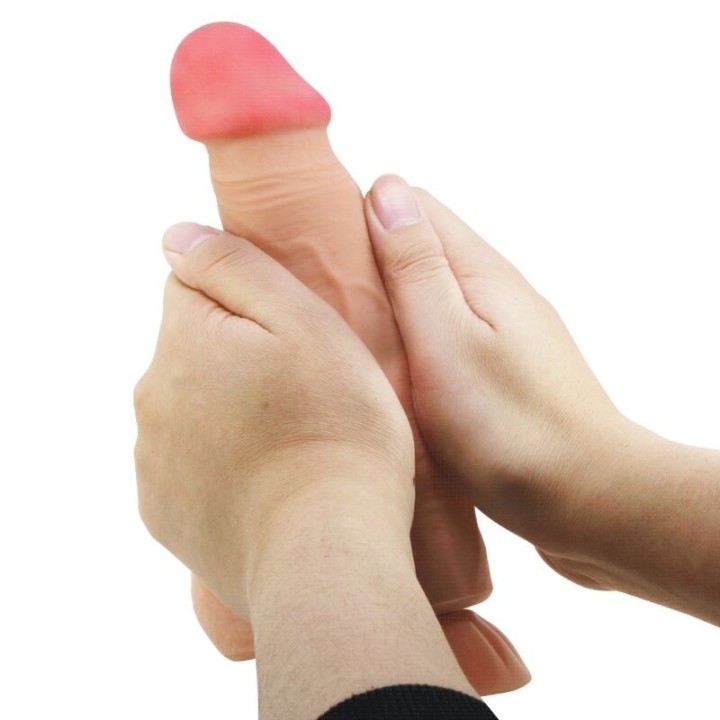 Sliding Skin Series Realistischer Dildo mit Sliding Skin mit Fernbedienung Saugnapfleisch 21,8 cm von Pretty Love High Grade | Fesselliebe.de