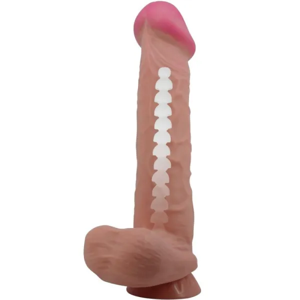 Sliding Skin Series Realistischer Dildo mit Sliding Skin Saugnapf Braun 26 cm von Pretty Love High Grade | Fesselliebe.de