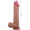 Sliding Skin Series Realistischer Dildo mit Sliding Skin Saugnapf Braun 26 cm von Pretty Love High Grade