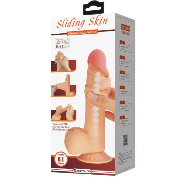 Sliding Skin Series Realistischer Dildo mit Gleitendem Haut-Saugnap 20,6 cm von Pretty Love High Grade | Fesselliebe.de