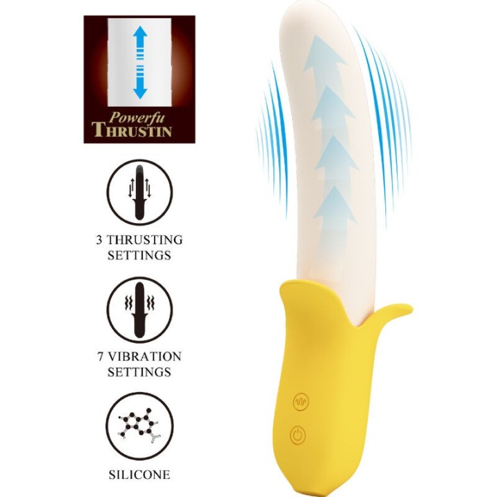 Banana Geek Super Power 7 Vibrationen Up&Down Silikon Schwarz von Pretty Love | Fesselliebe.de